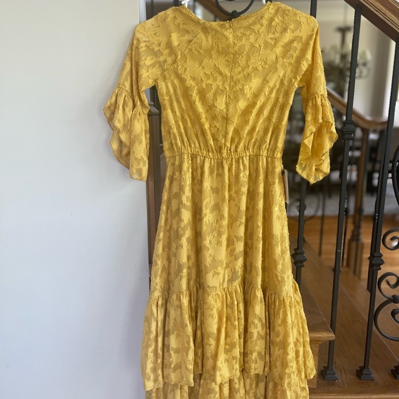Joyfolie Gold Ruffled Tiered Sundress - Picture 7 of 8